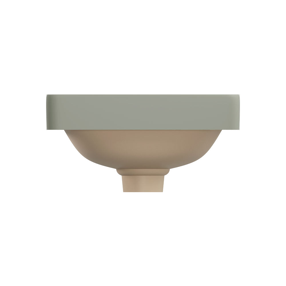 Aluca Square Semi-Inset Basin, Matte Olive