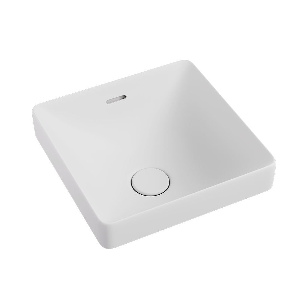 Aluca Square Semi-Inset Basin, Matte White