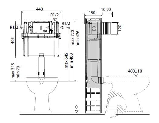 STUDIO BAGNO - expert evo under bench cistern