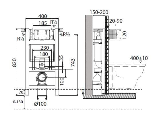 STUDIO BAGNO - expert evo framed under bench cistern