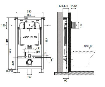 STUDIO BAGNO - oli-74 framed in wall cistern