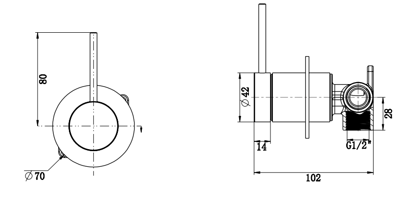 Mica Shower Mixer - Reverse - TRIM KIT ONLY - image 1