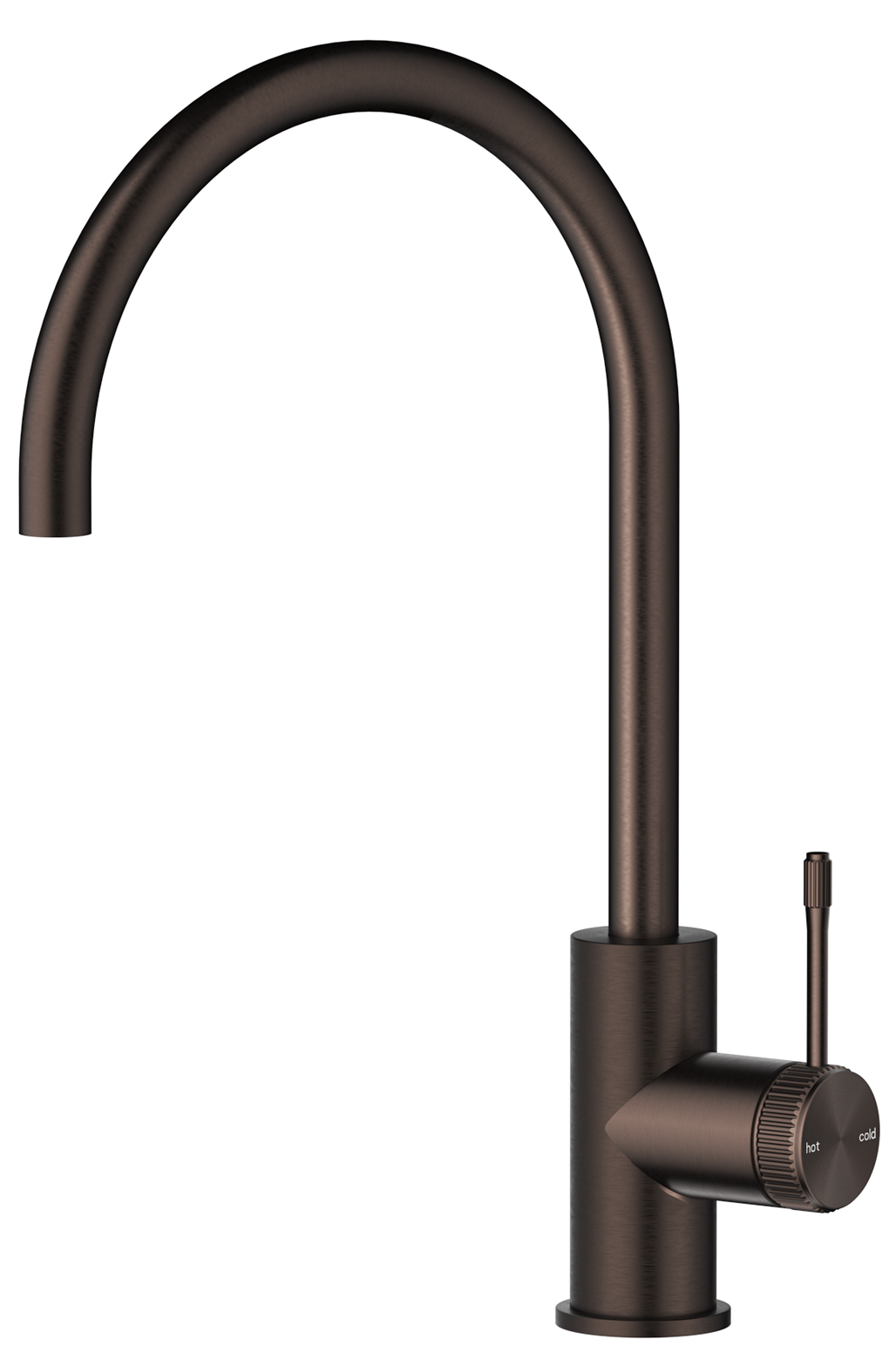 Mica Fluted Gooseneck Sink Mixer - Dusk Bronze