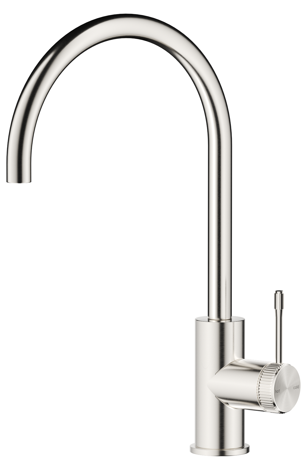 Mica Fluted Gooseneck Sink Mixer - Brushed Nickel