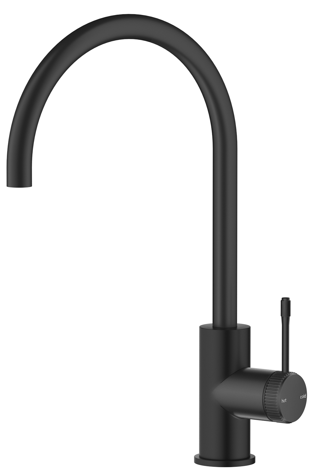 Mica Fluted Gooseneck Sink Mixer - Black