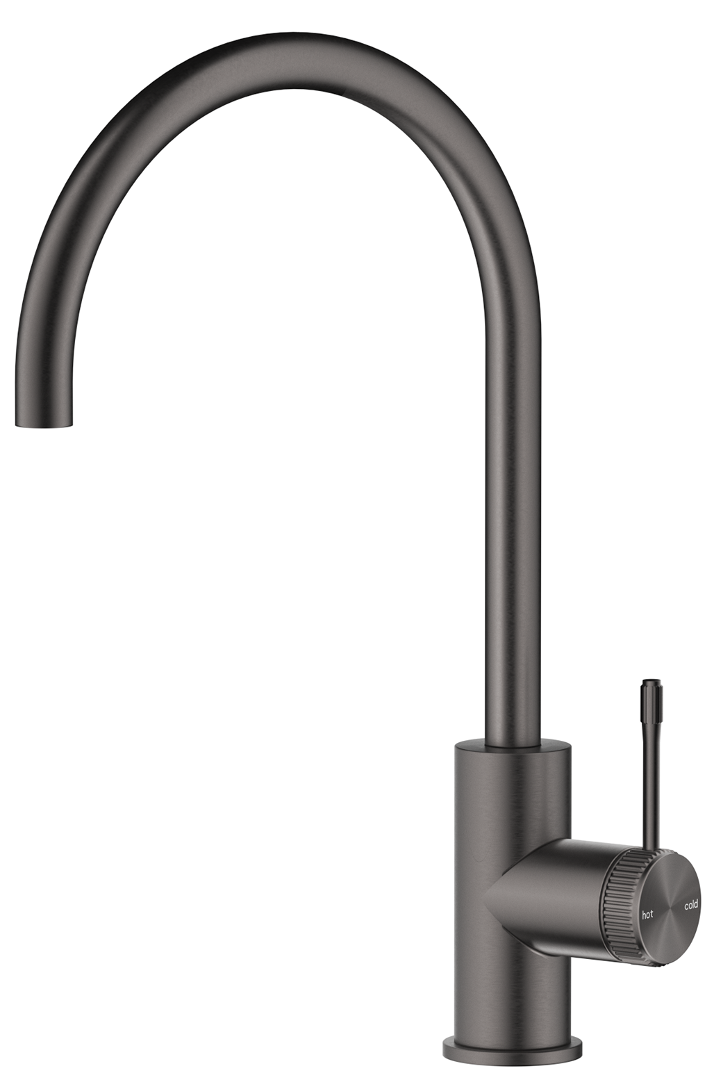 Mica Fluted Gooseneck Sink Mixer - Gunmetal