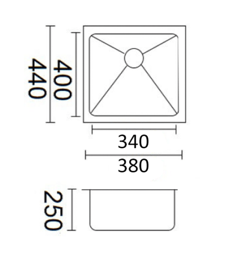 Luminare Sink 380 x 440mm - image 1