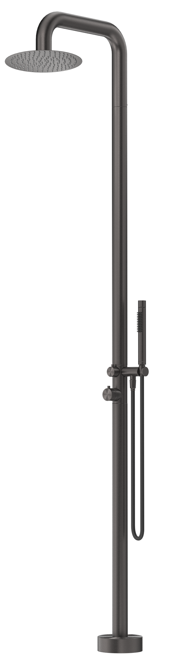Mica Soft Square Freestanding Outdoor Shower - Gunmetal