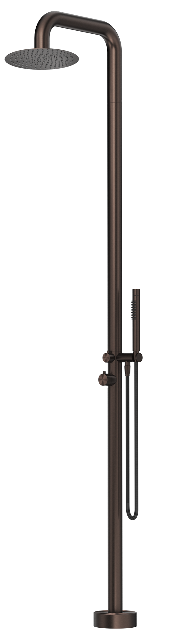 Mica Soft Square Freestanding Outdoor Shower - Dusk Bronze