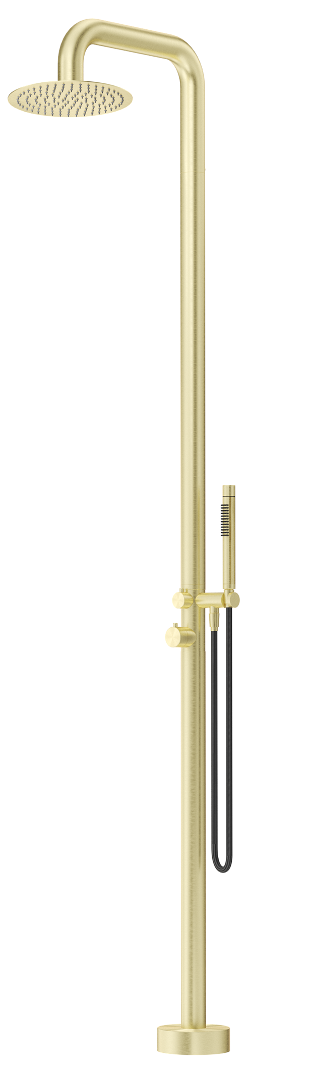 Mica Soft Square Freestanding Outdoor Shower - French Gold