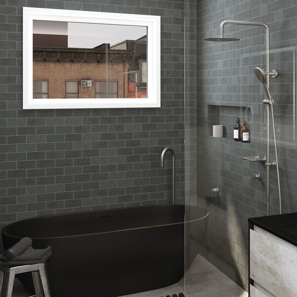 Kaya Gooseneck Floor Mounted Bath Outlet, Gun Metal