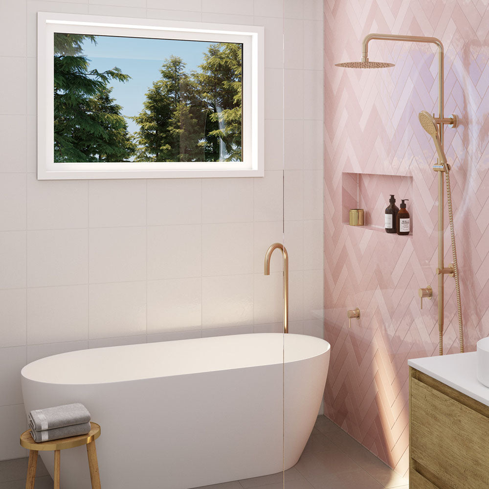 Kaya Gooseneck Floor Mounted Bath Outlet, Urban Brass