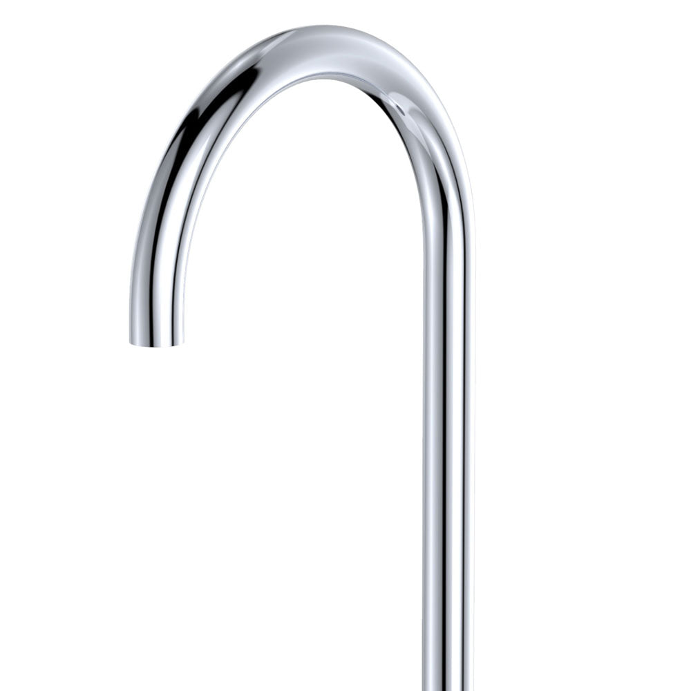 Kaya Gooseneck Floor Mounted Bath Outlet, Chrome