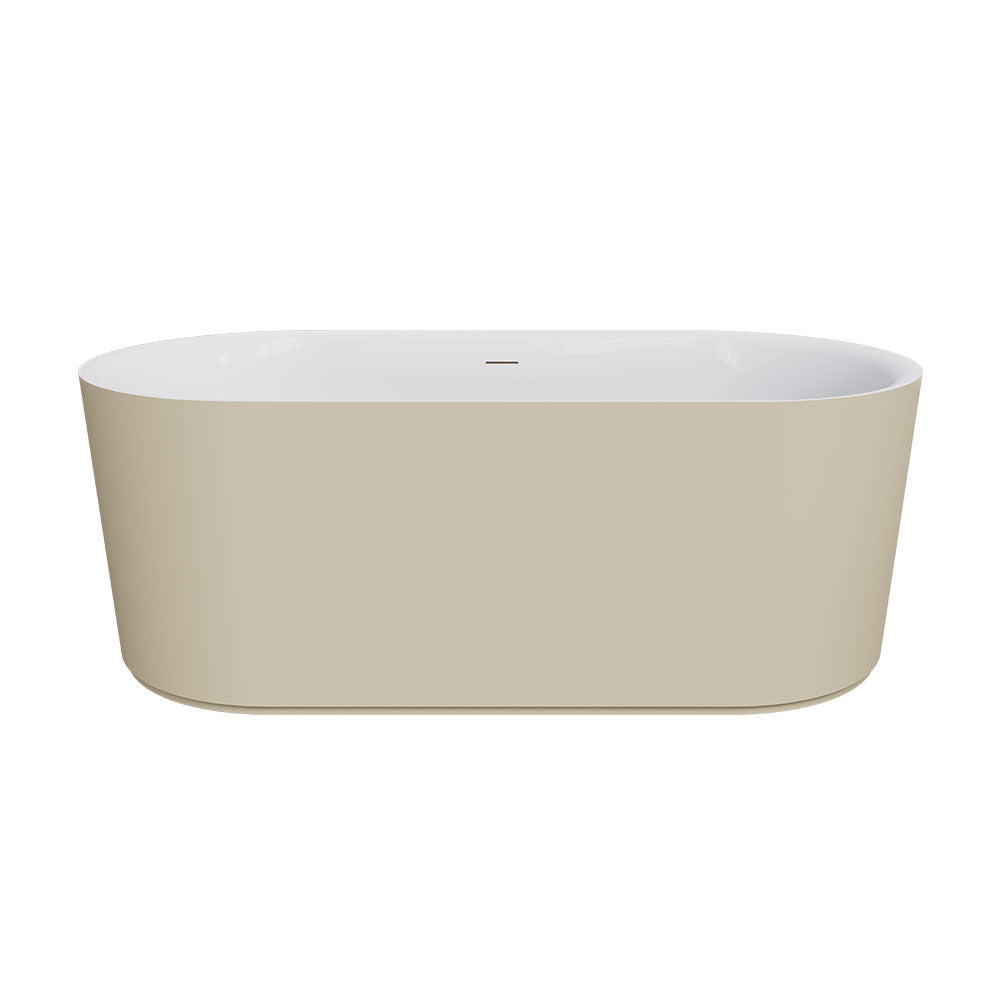 Empire Slim Freestanding Solid Surface Bath, 1700mm, Matte Khaki