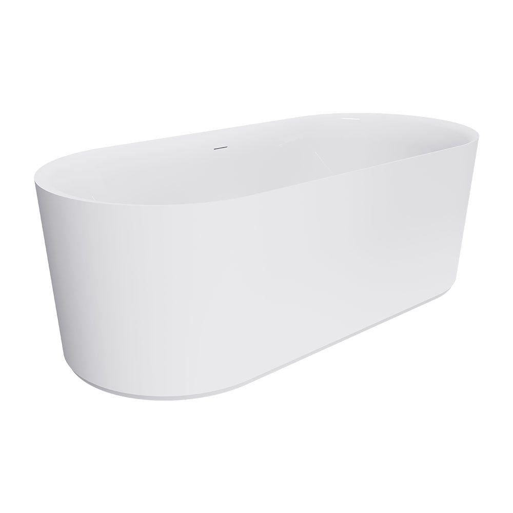 Empire Slim Freestanding Solid Surface Bath, 1500mm, Matte White