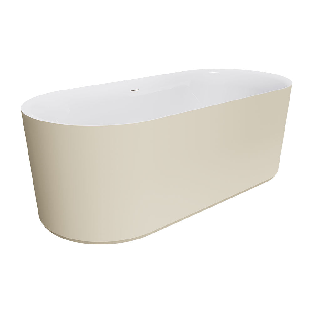 Empire Slim Freestanding Solid Surface Bath, 1700mm, Matte Khaki