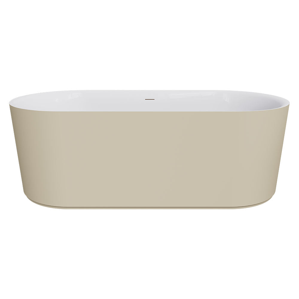 Empire Slim Freestanding Solid Surface Bath, 1700mm, Matte Khaki