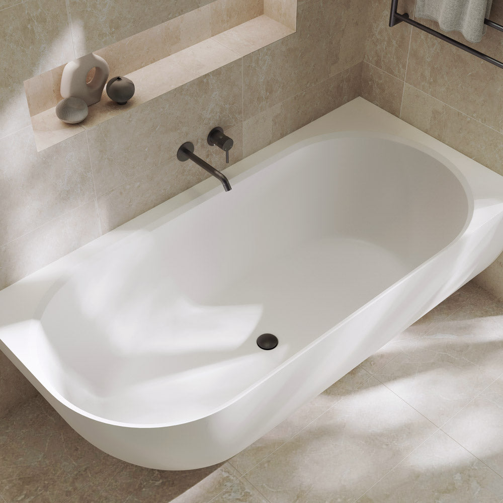 Matta Left-Hand Solid Surface Corner Bath, 1750mm
