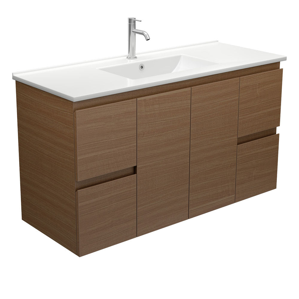 Dolce Edge Walnut 1200 Wall Hung Vanity