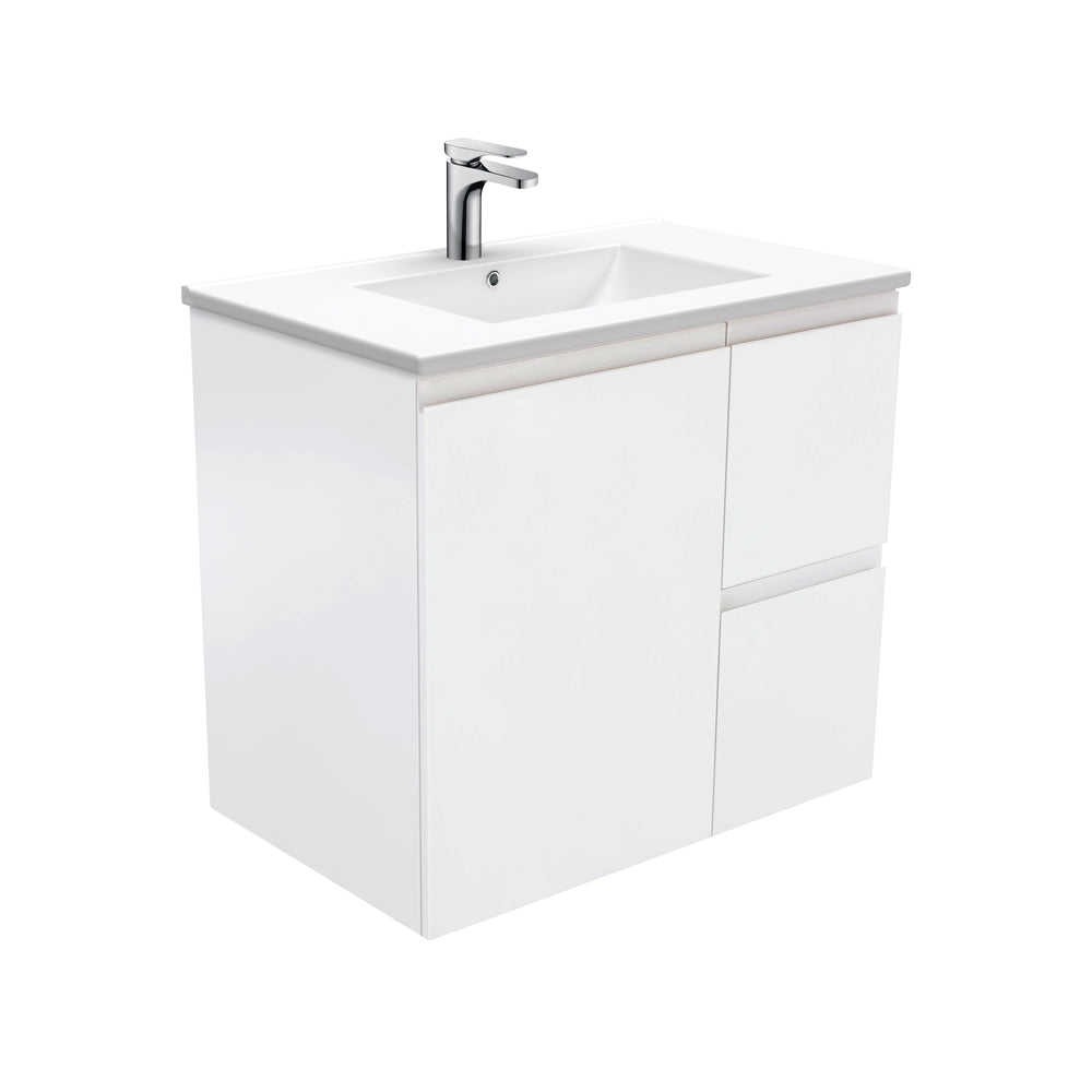 Dolce Fingerpull Satin White 750 Wall-Hung Vanity