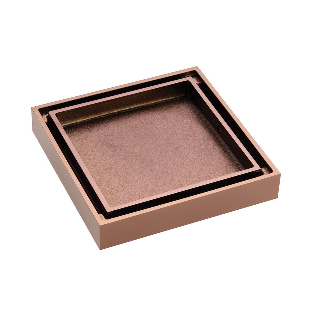 Square Tile 2-in-1 Floor Waste, 80mm Outlet, Rose Gold