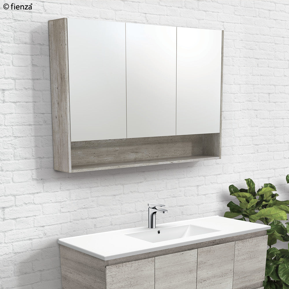750 Mirror Cabinet with Display Shelf, Satin Black