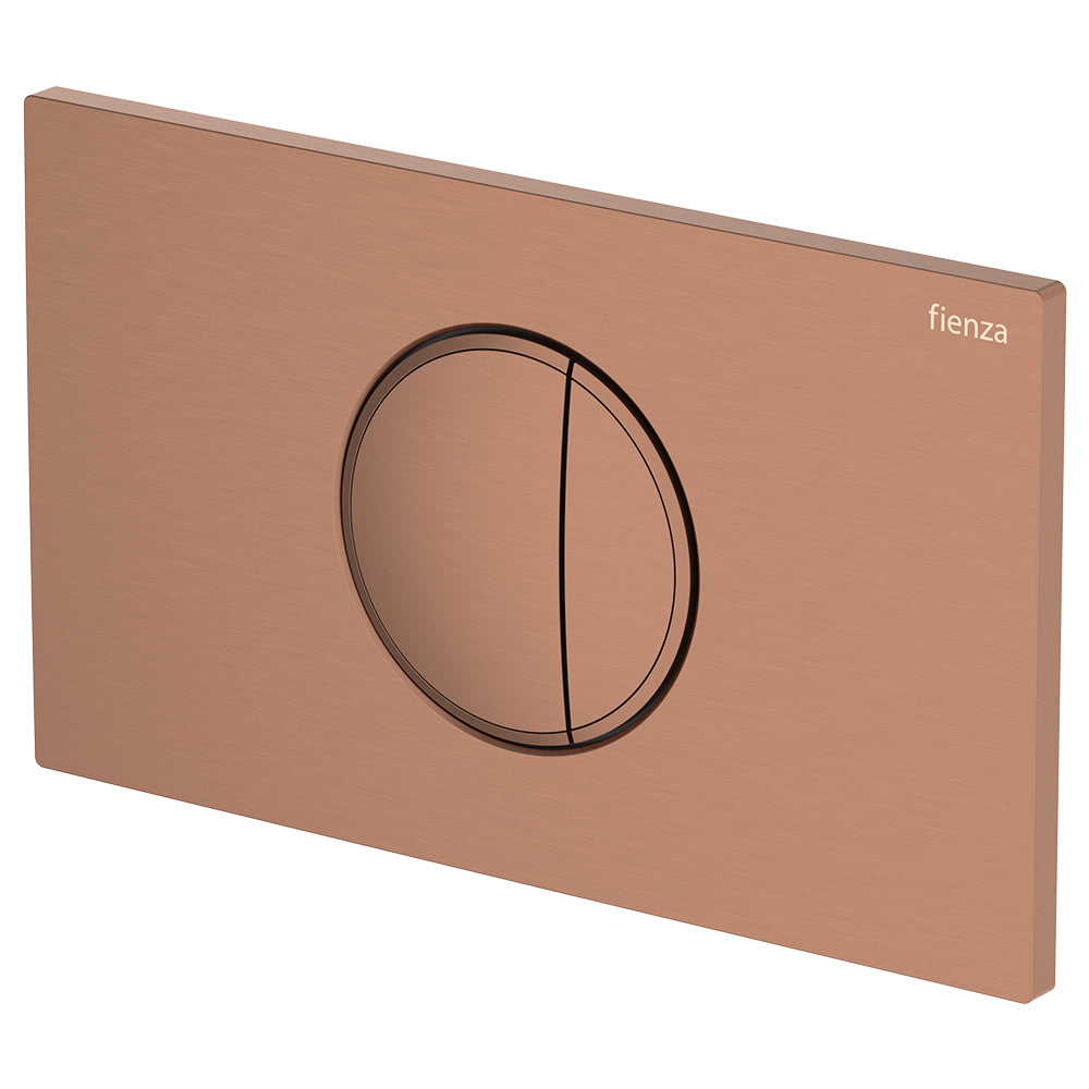 Halo Round Button Flush Plate, Brushed Copper