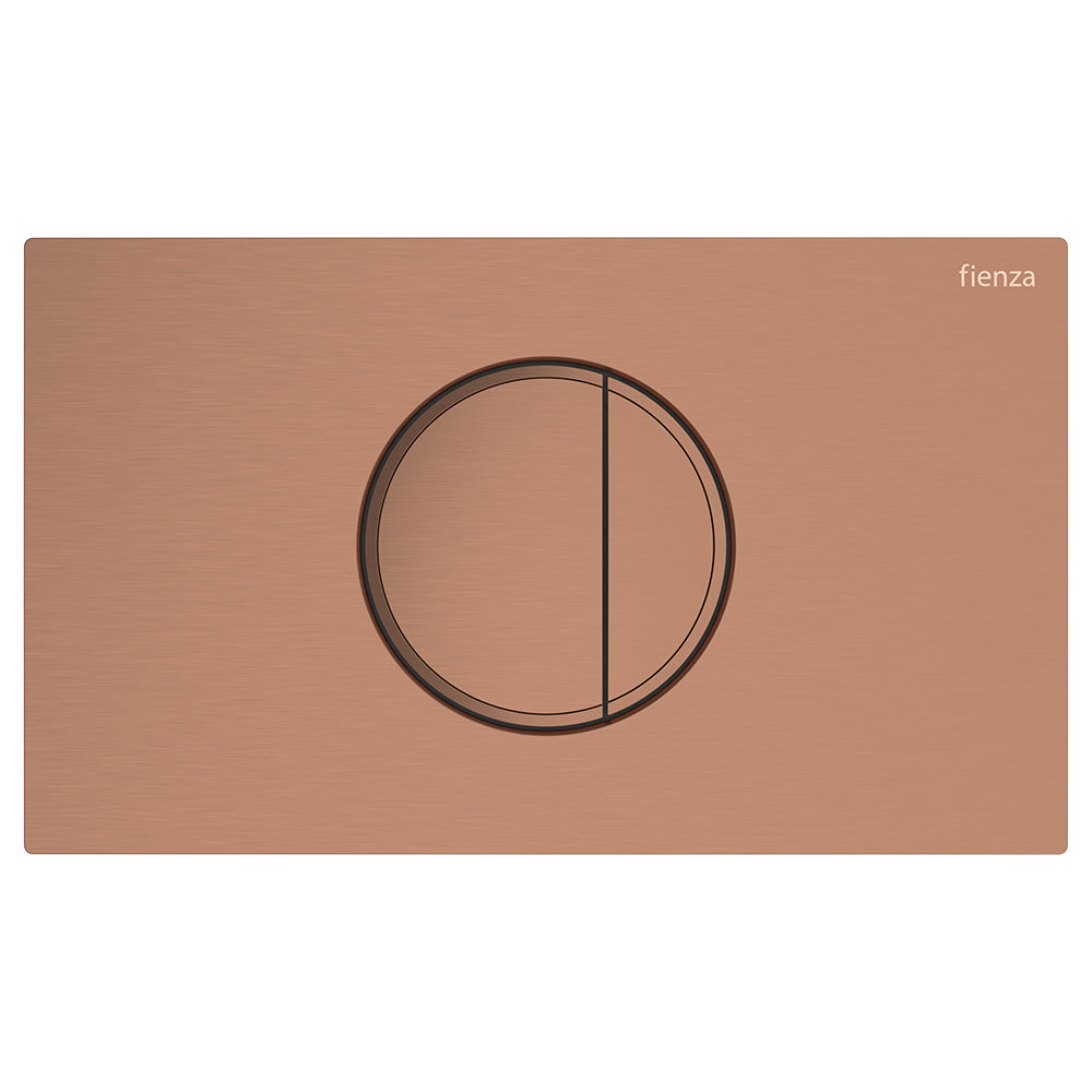 Halo Round Button Flush Plate, Brushed Copper