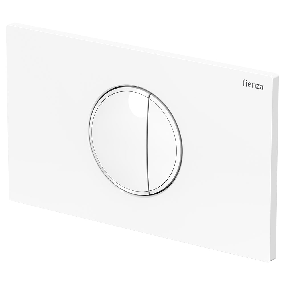 Halo Round Button Flush Plate, Gloss White