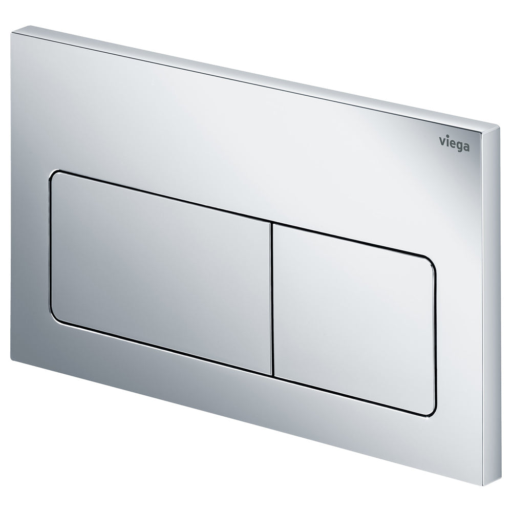 Viega Visign Life5 Soft Rectangular Button Flush Plate, Chrome