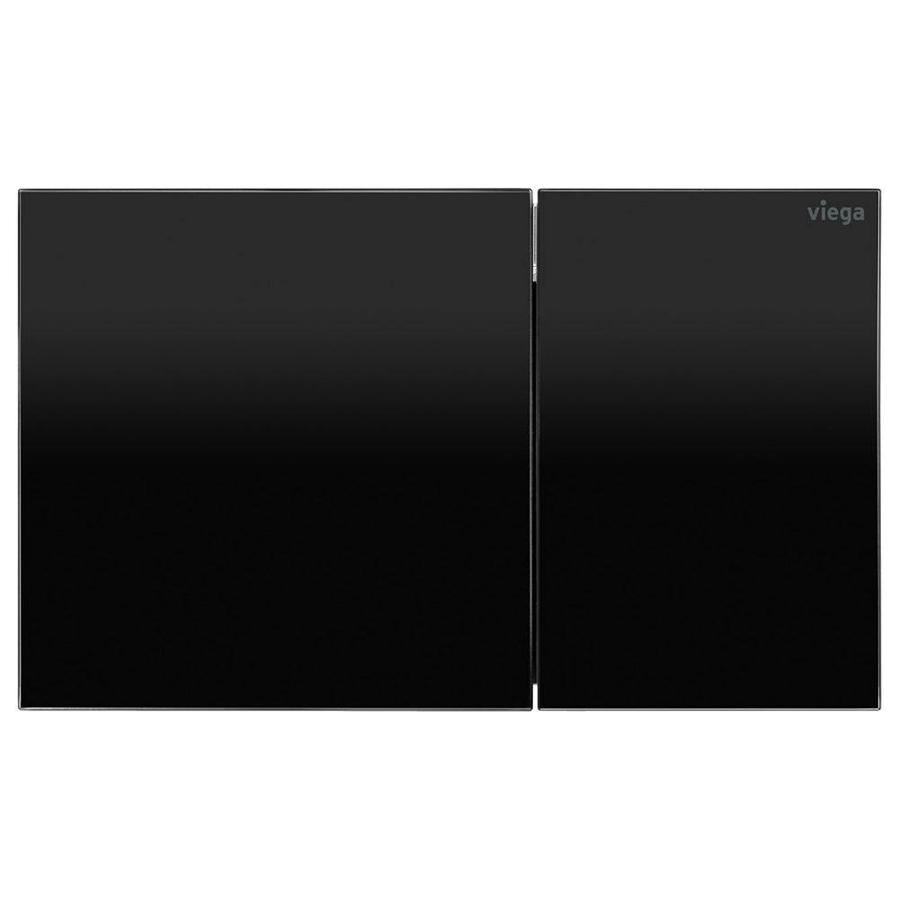 Viega Visign More 200 Angled Flush Plate, Black Glass
