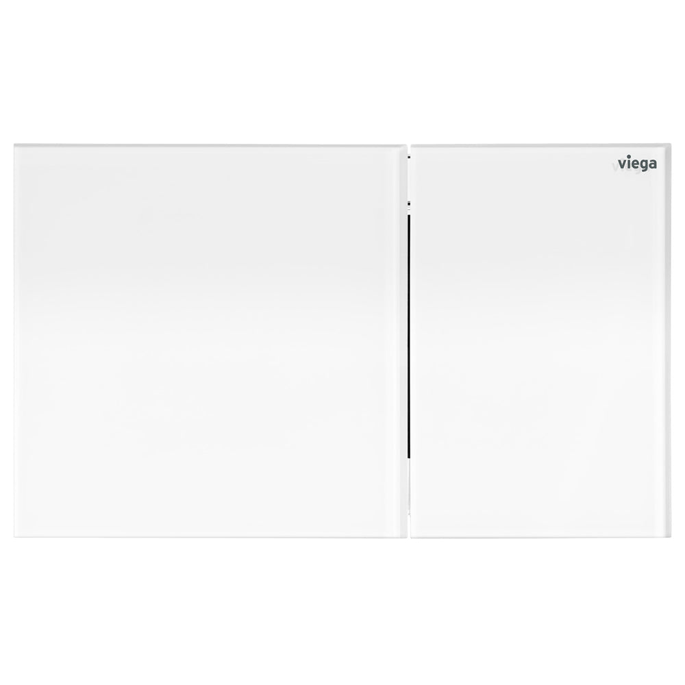 Viega Visign More 200 Angled Flush Plate, White Glass