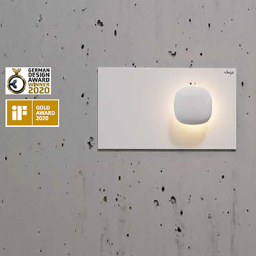 Viega Visign More 202 Electronic Flush Plate with LED Lamps, White
