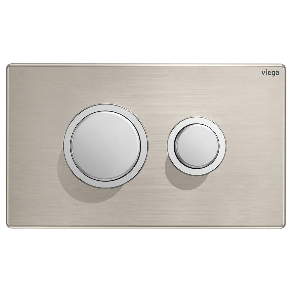 Viega Visign Public 11 Raised Button Flush Plate, Stainless Steel