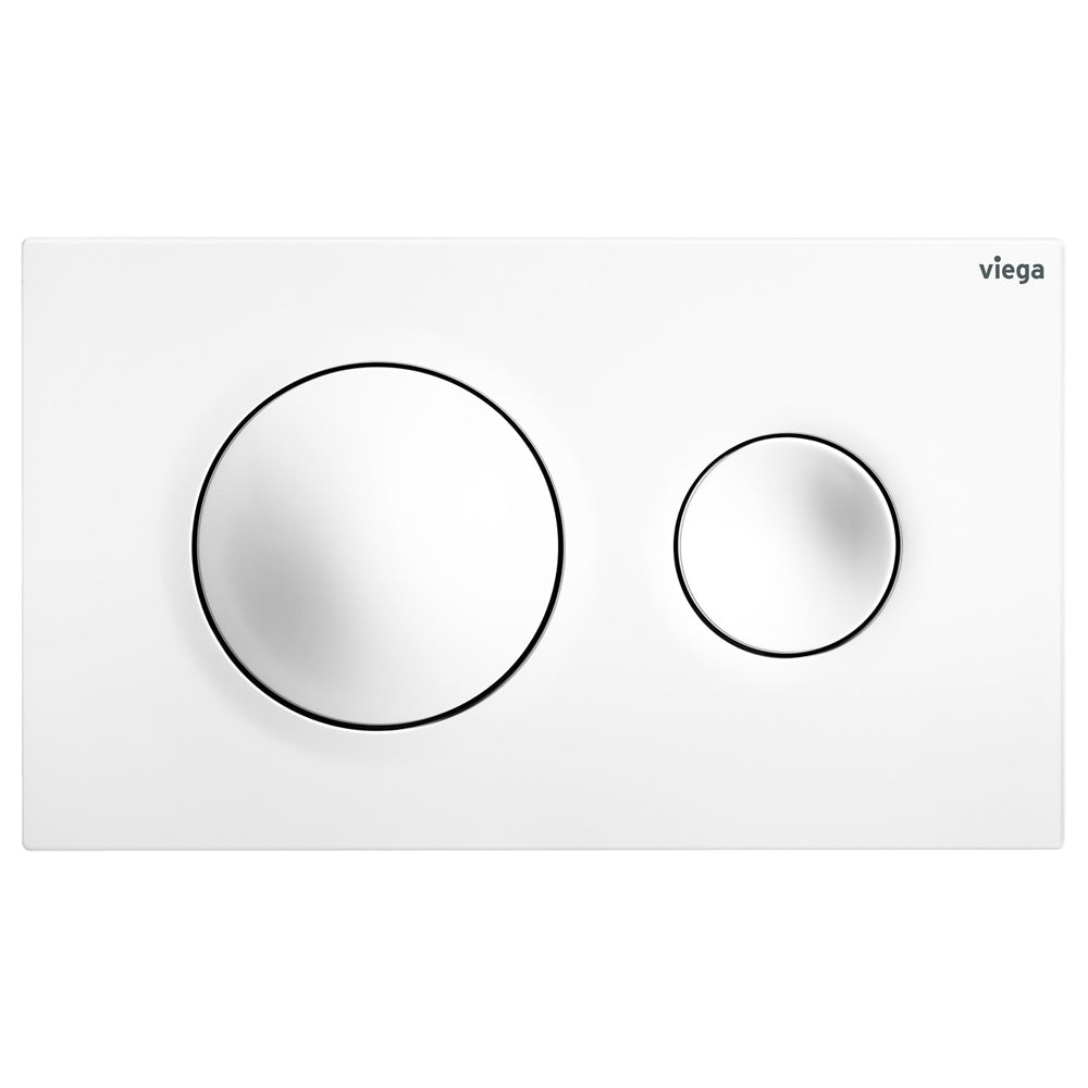 Viega Visign Style20 Round Button Flush Plate, Gloss White