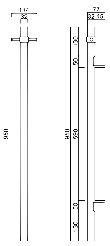 Mica Vertical Heated Towel Rail - image 3