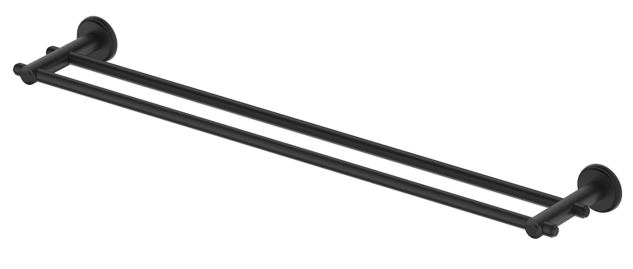 Mica Heritage Double Towel Rail - Black / 600mm