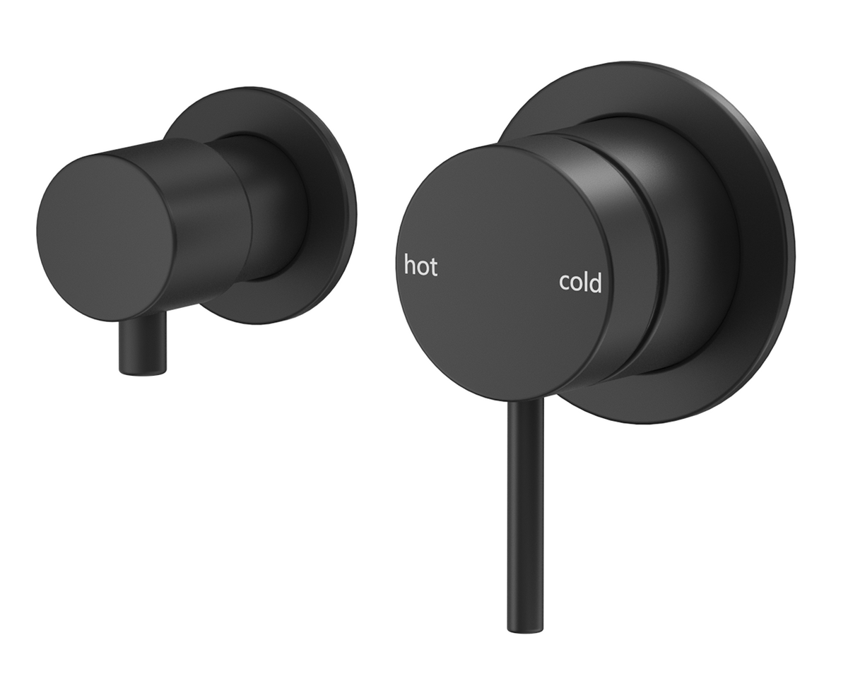 Mica Shower Mixer Diverter - Sideways - TRIM KIT ONLY - Black