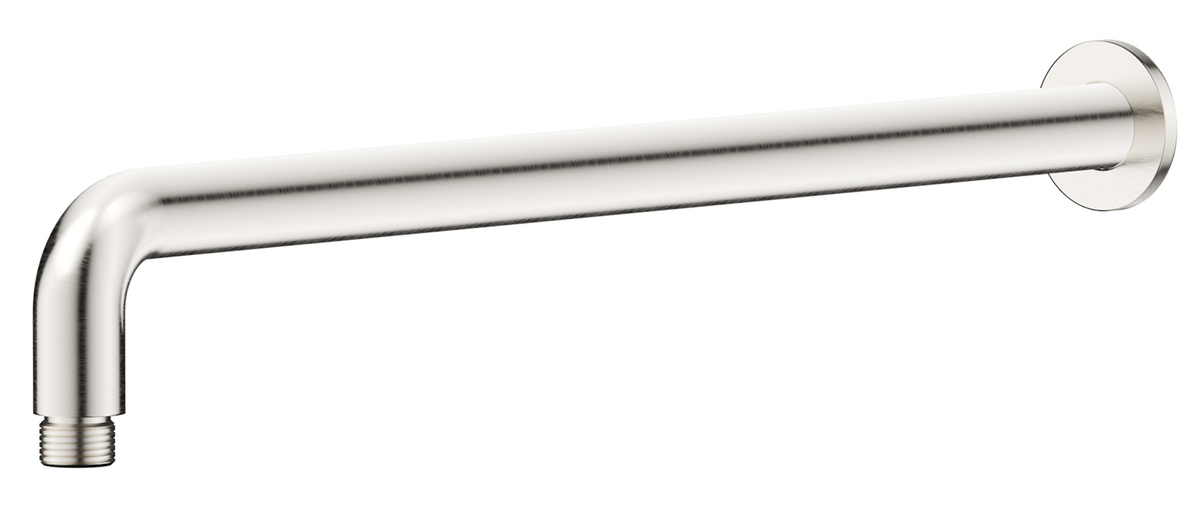 Mica Wall Shower Arm - 450mm - Curved - Brushed Nickel