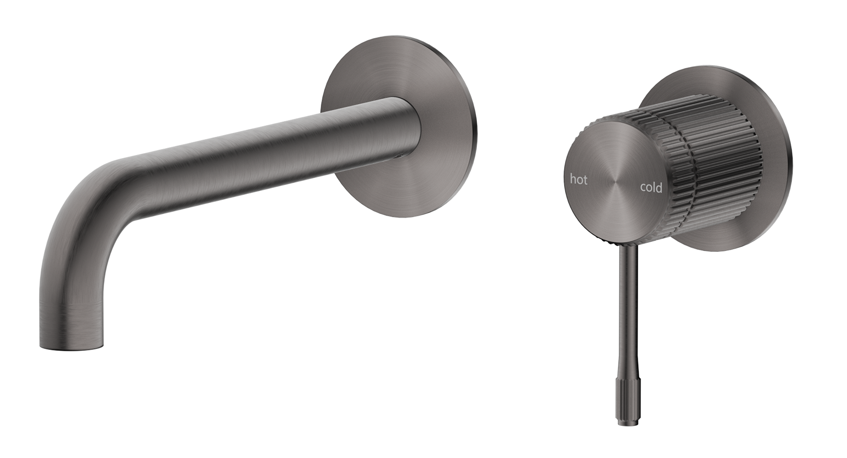 Mica Fluted Wall-Spout Combo - Gunmetal
