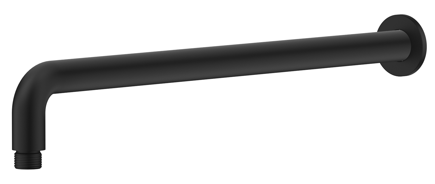 Mica Wall Shower Arm - 450mm - Curved - Black