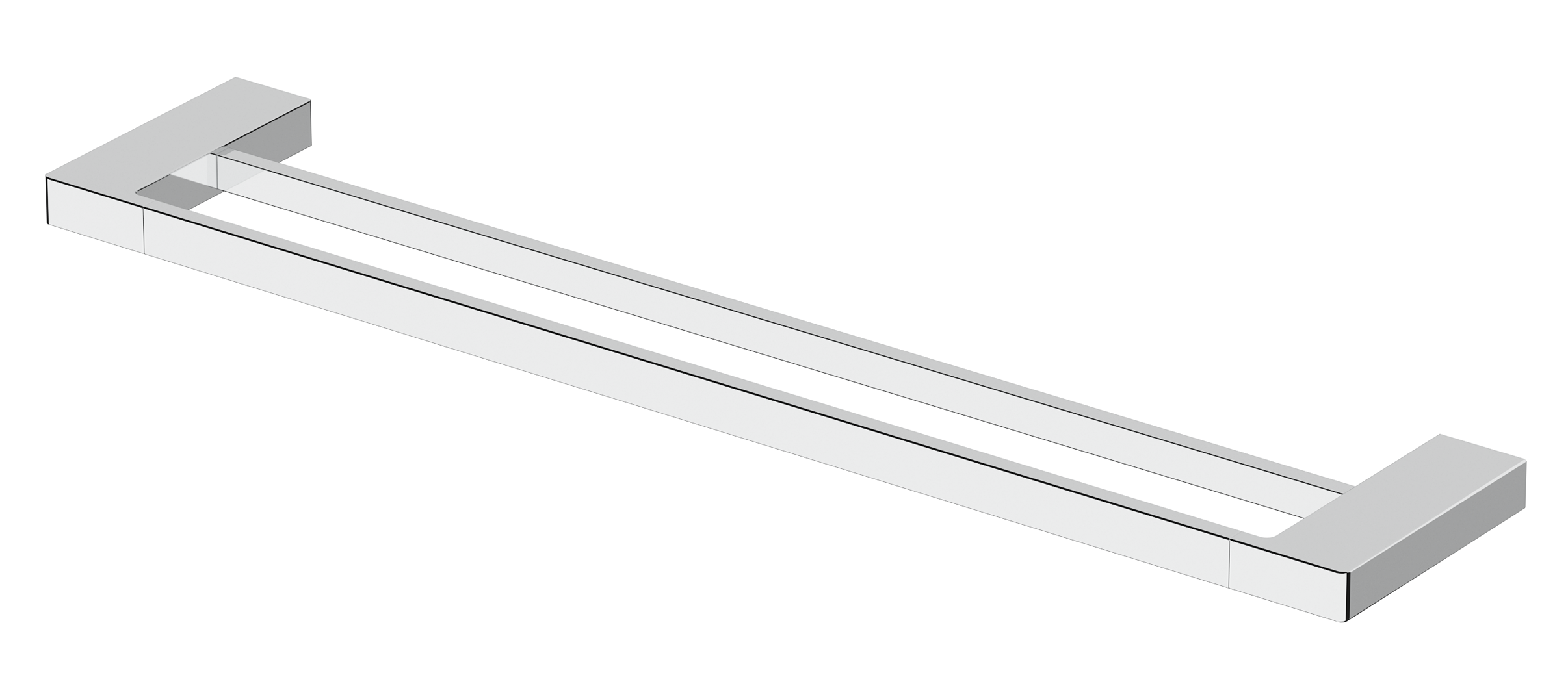 Milos Double Towel Rail - Chrome / 800mm