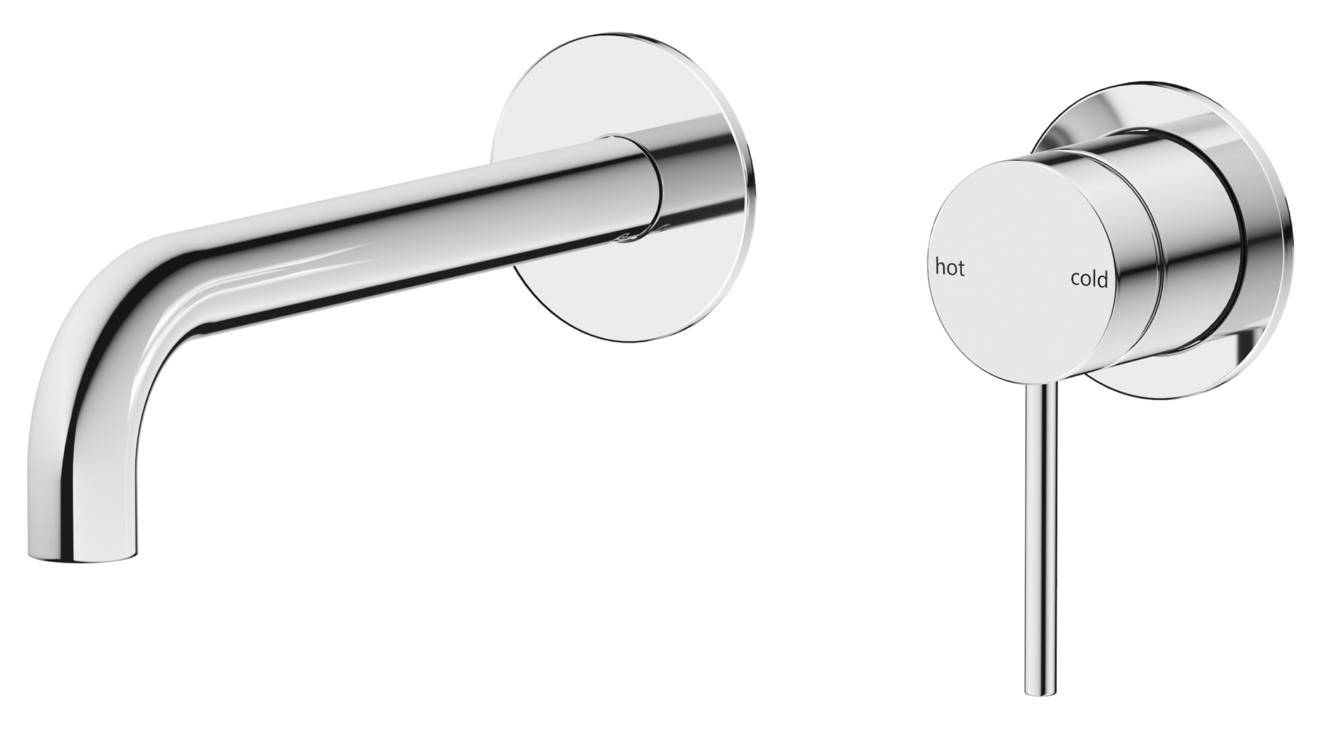 Mica Wall-Spout Combo - Curved Spout - 2P - TRIM KIT ONLY - Chrome