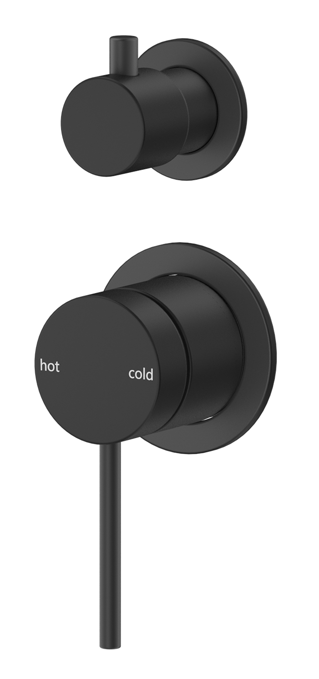 Mica Shower Mixer Diverter - 2P - TRIM KIT ONLY - Black