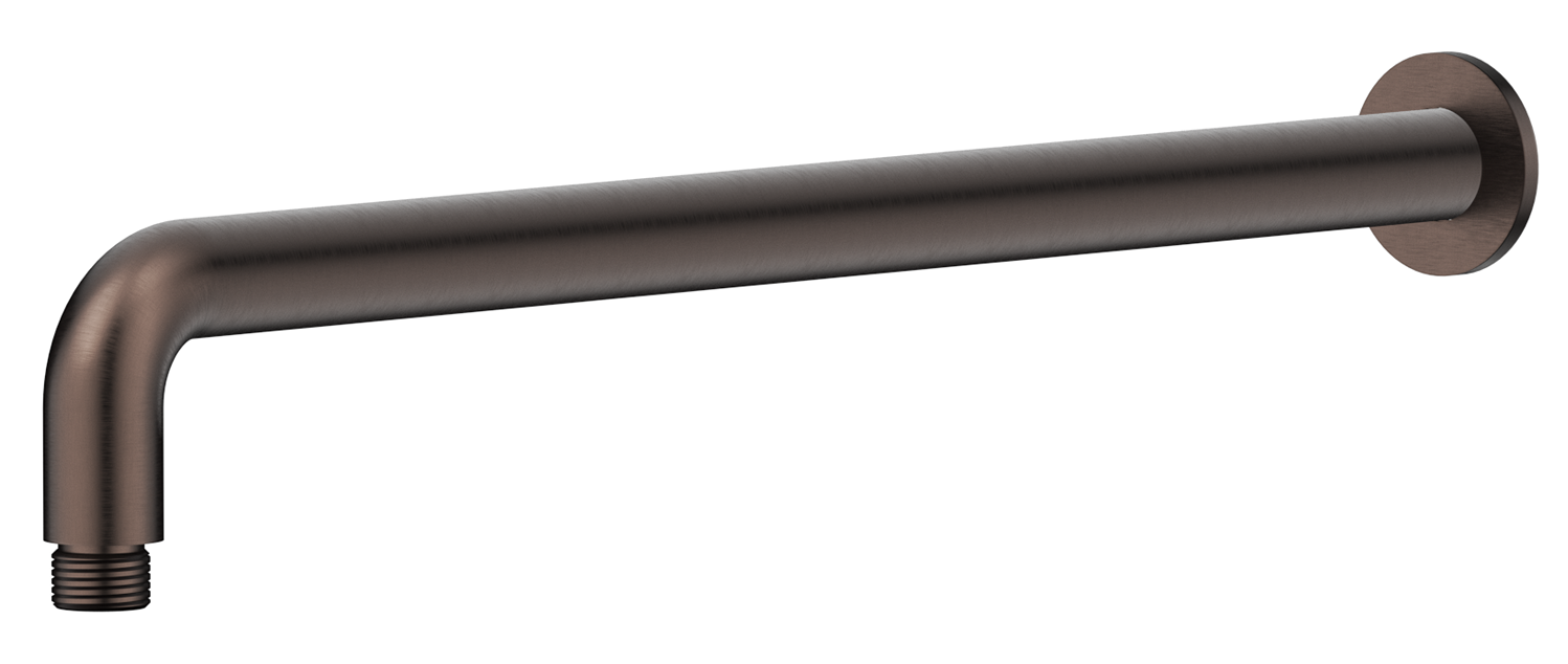 Mica Wall Shower Arm - 450mm - Curved - Dusk Bronze