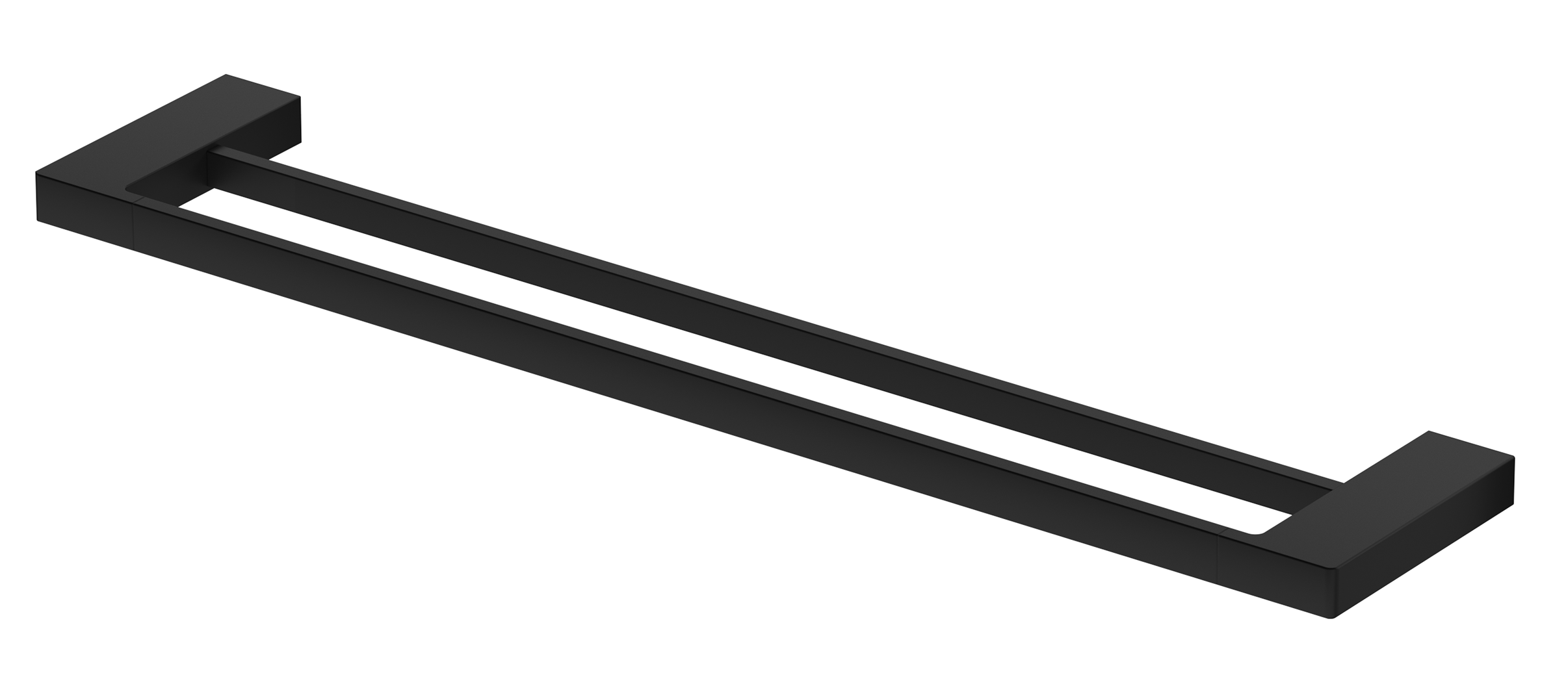 Milos Double Towel Rail - Black / 800mm