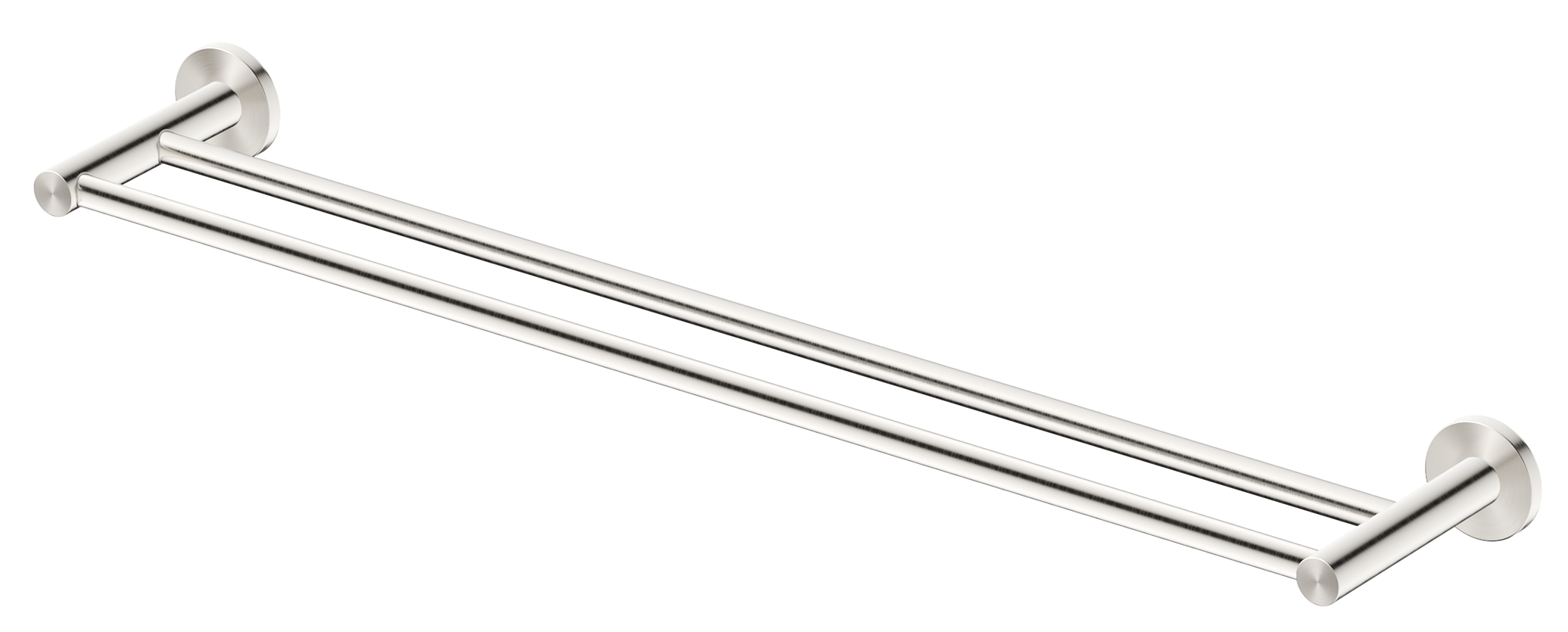 Mica Double Towel Rail - Brushed Nickel / 800mm