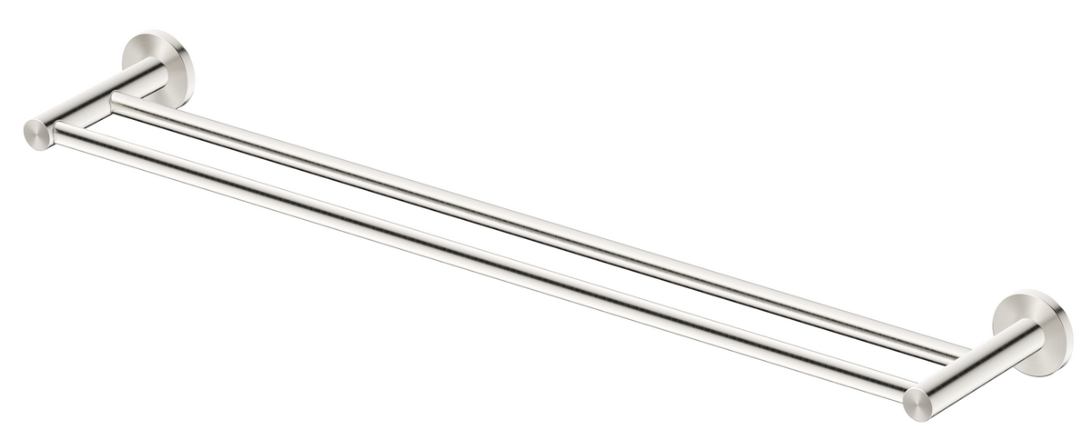 Mica Double Towel Rail - Brushed Nickel / 800mm