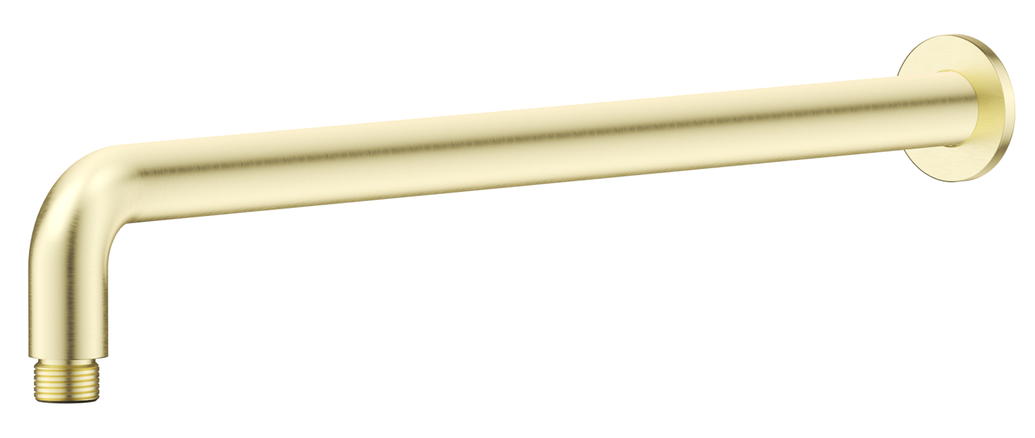 Mica Wall Shower Arm - 450mm - Curved - French Gold