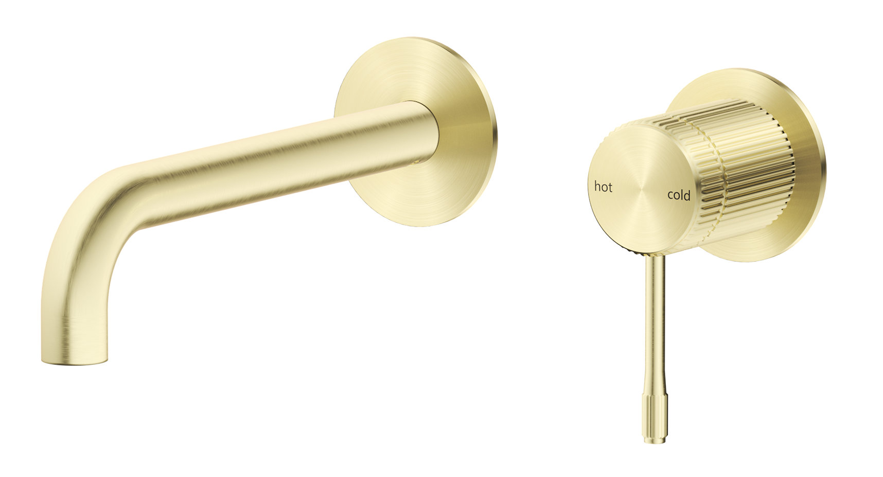 Mica Fluted Wall-Spout Combo - French Gold